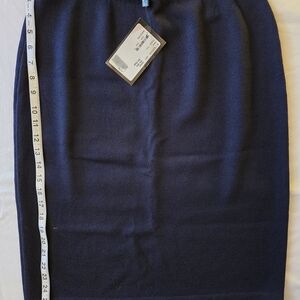 St. John Navy Knit Pencil Skirt